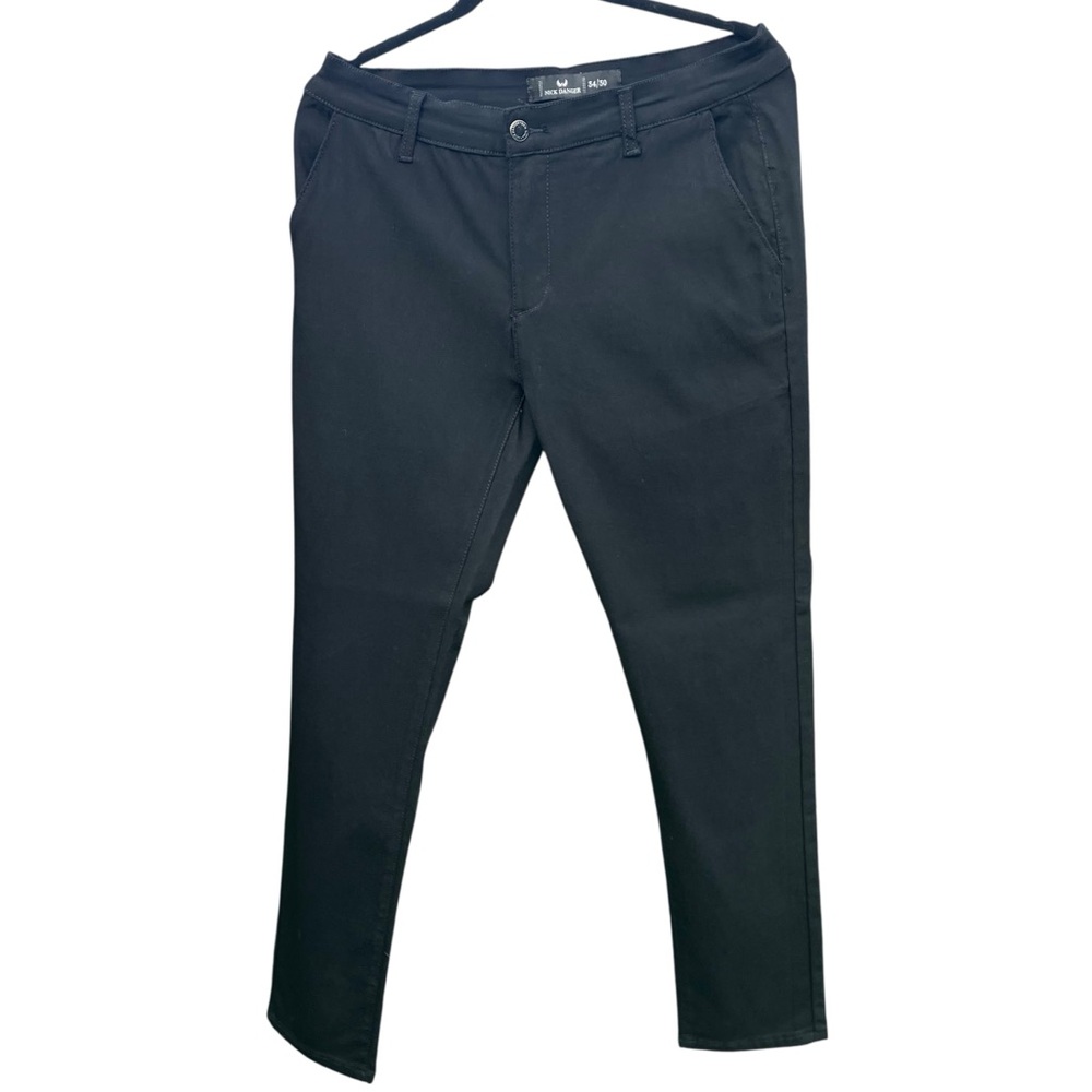 Nick Danger Men's Black Stretch Chino‎ Pants Pleated Streetwear Y2K